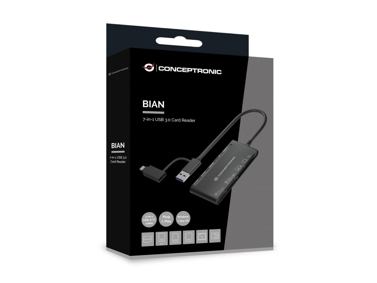 Conceptronic  BIAN03B 7-in-1 USB 3.0 Card Reader