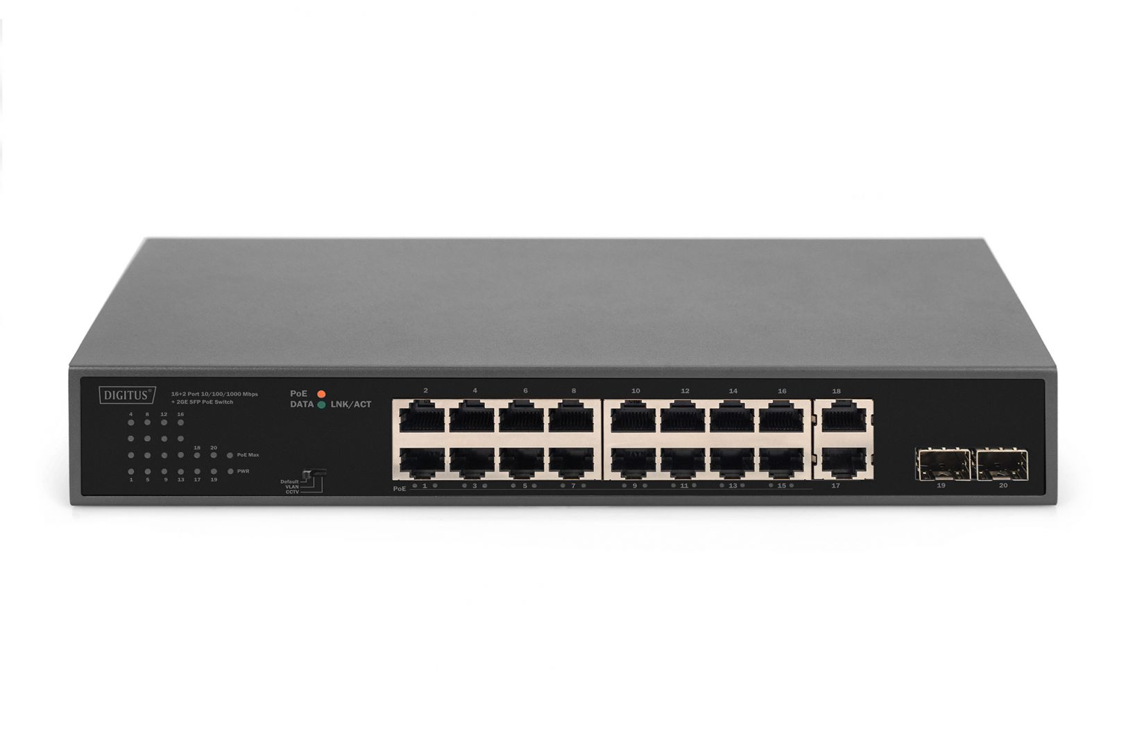 Digitus 16+2 Port 10/100/1000 Mbps + 2 Gigabit SFP PoE Switch