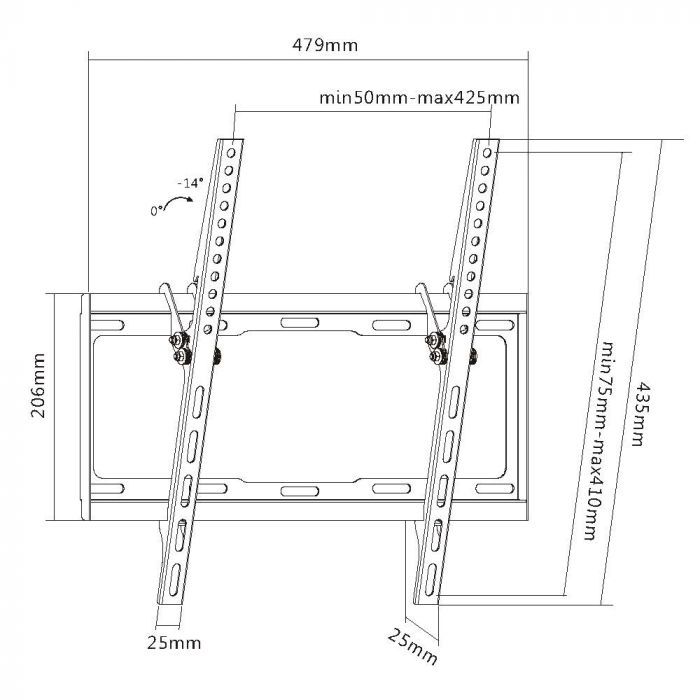 EQuip 32"-55" Tilt TV Wall Mount Bracket