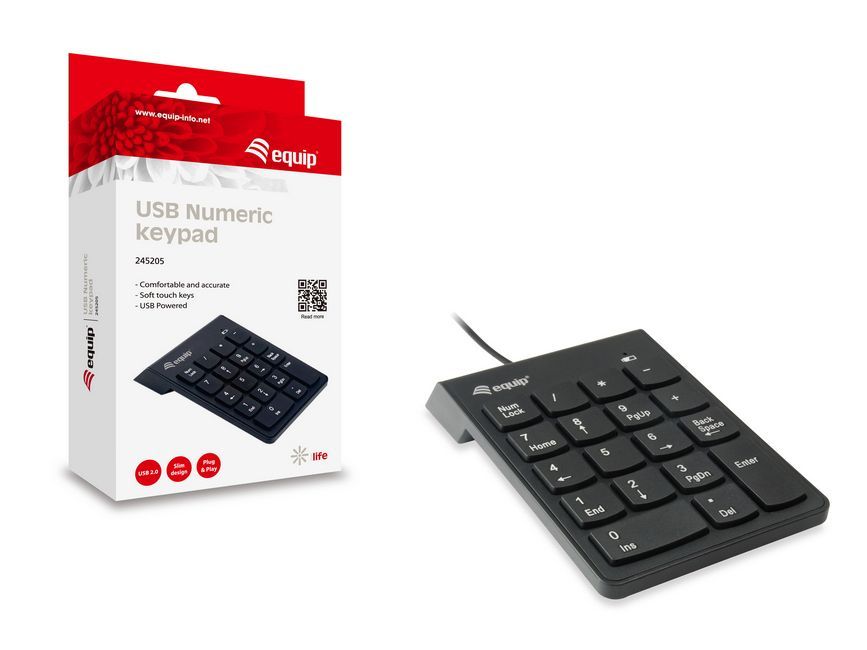 EQuip 245205 USB Numeric Keypad Black