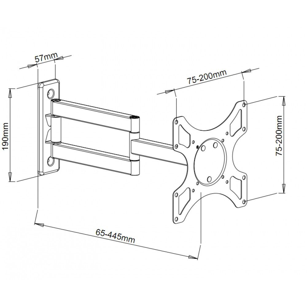 TECHLY  19"-37" Wall LED TV Mount LCD Tiltable 3 Joints White