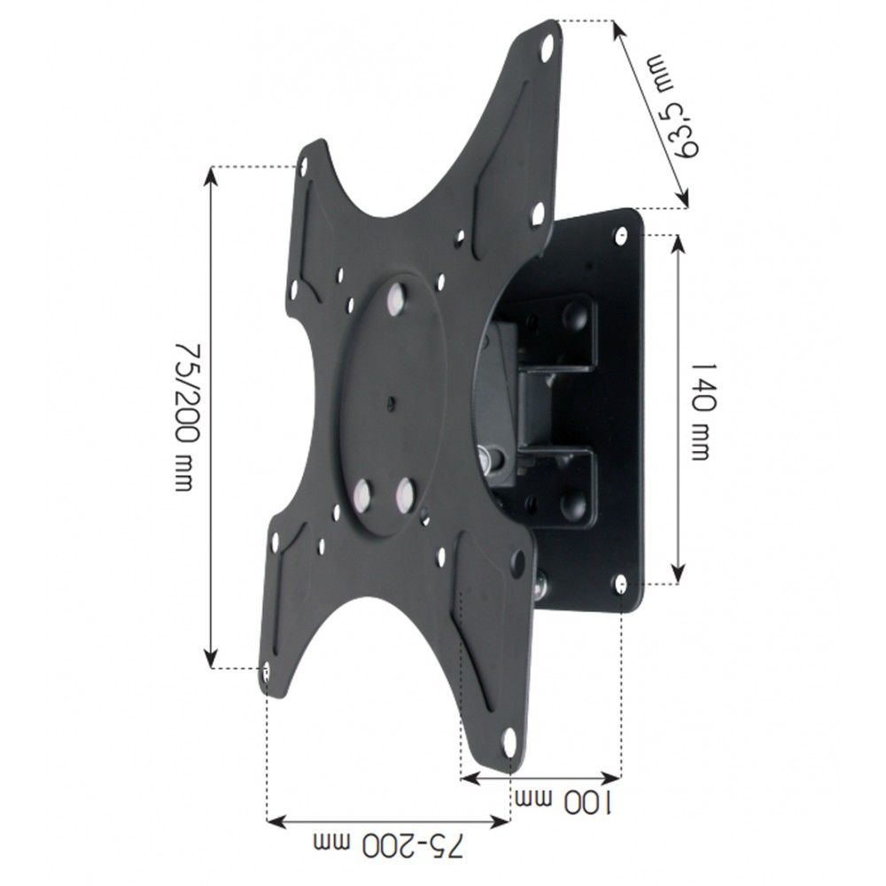 TECHLY  19"-37" Wall Bracket for LED LCD TV Tilt 1 Swivel Black