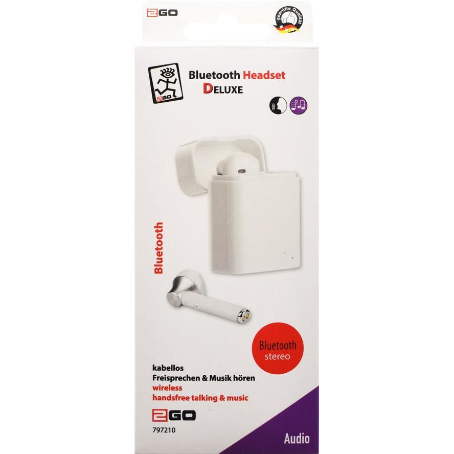 2GO TWS Delux Bluetooth Headset White