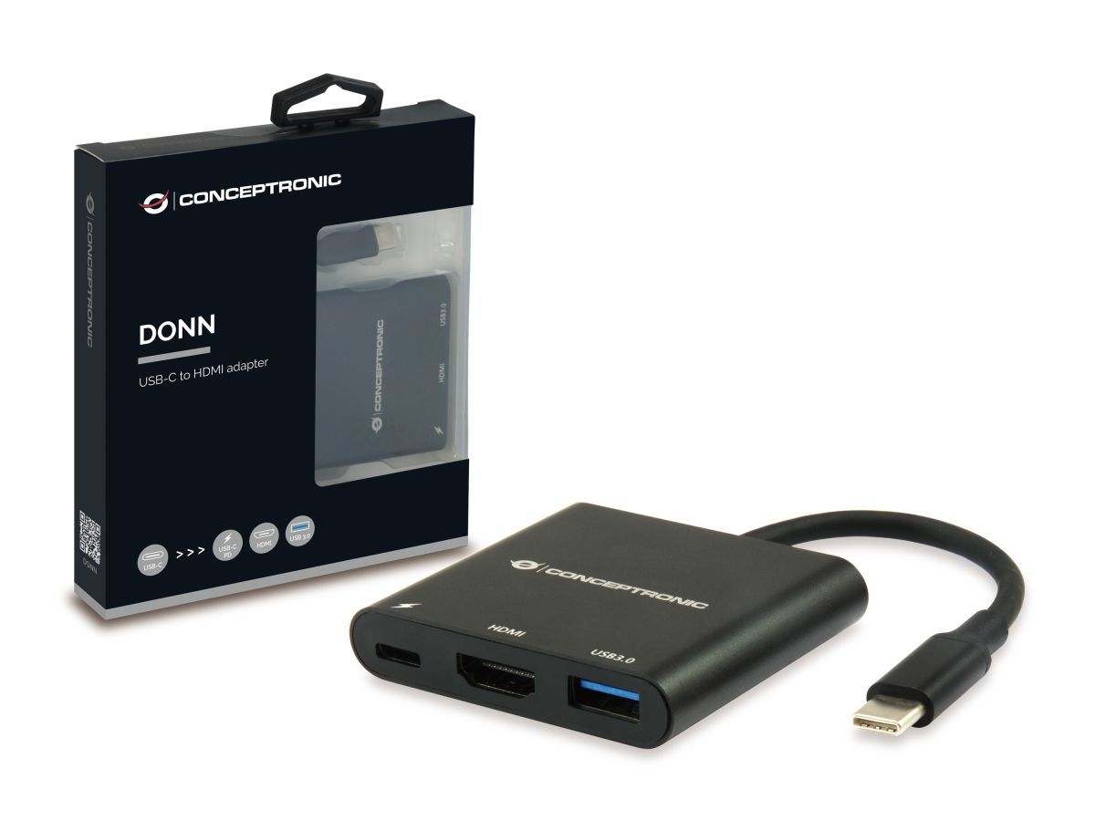 Conceptronic  DONN01B 3in1 USB3.2 Gen 1 Docking Station Black