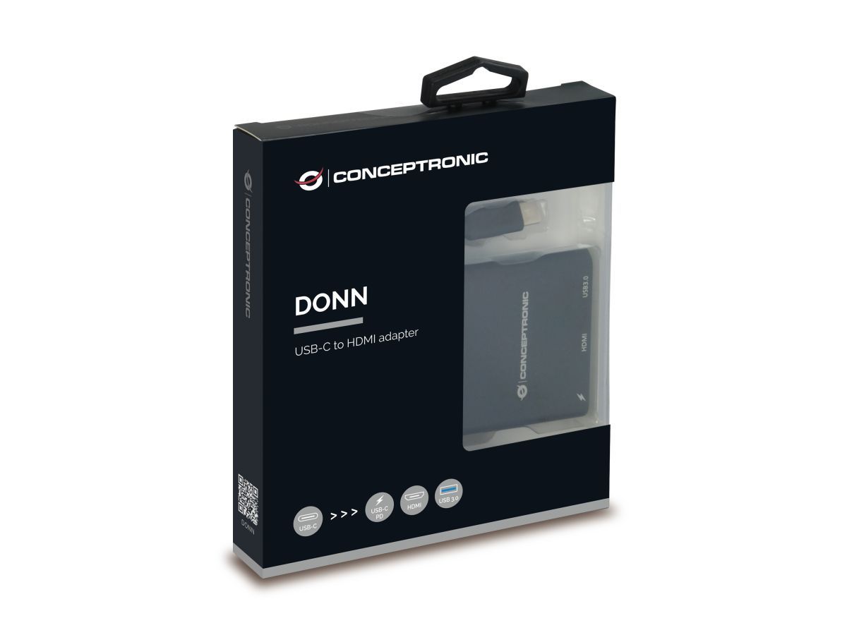 Conceptronic  DONN01B 3in1 USB3.2 Gen 1 Docking Station Black