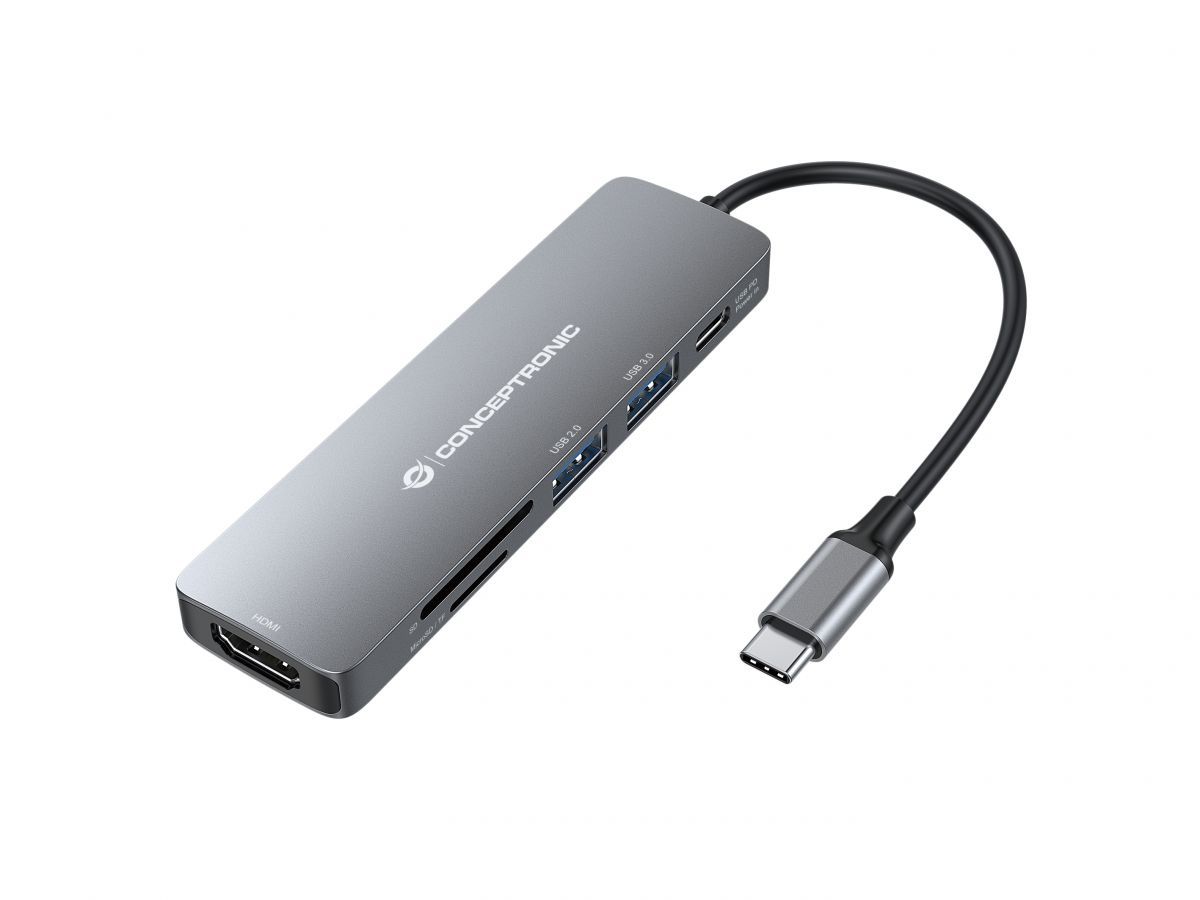 Conceptronic  DONN11G 6in1 USB3.2 Gen 1 Docking Station Grey