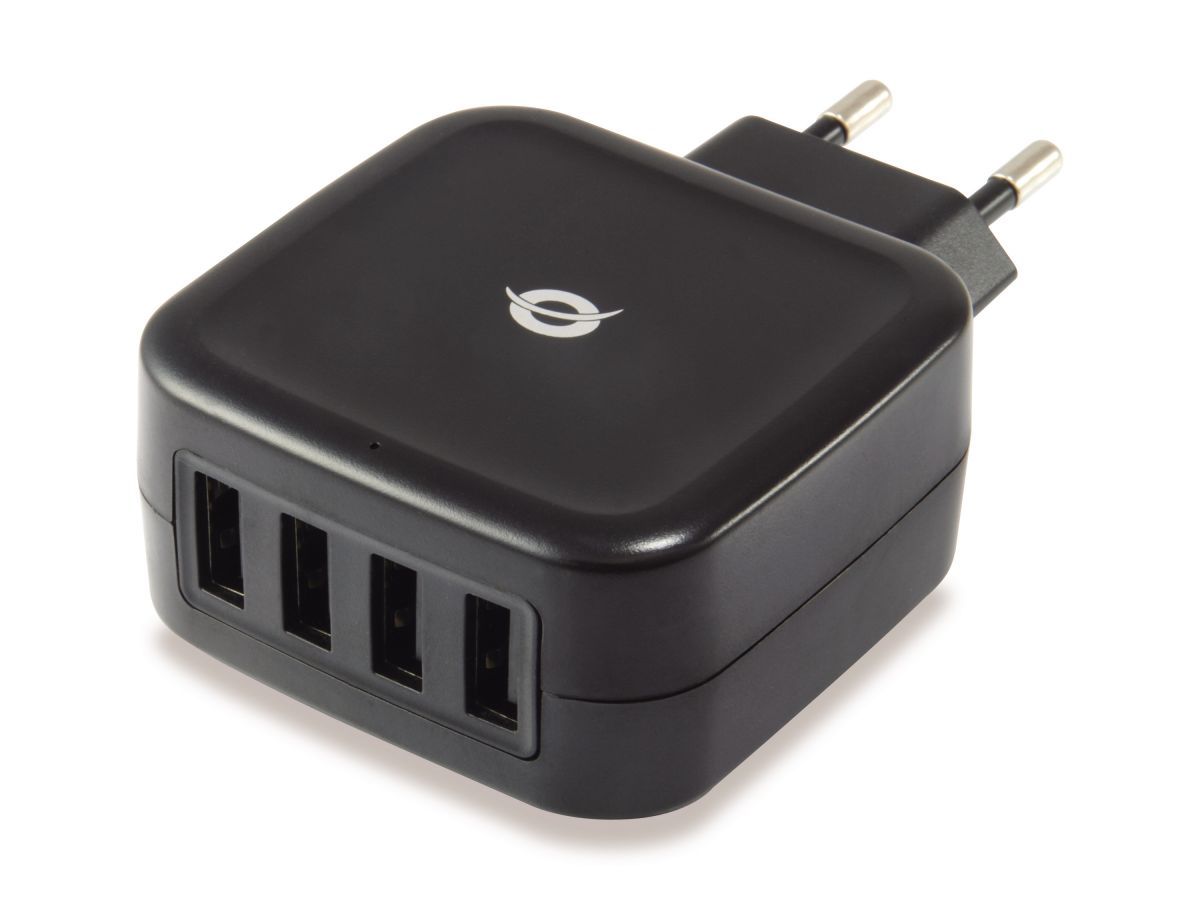 Conceptronic  ALTHEA04B  4-Port 25W USB Charger Adapter Black