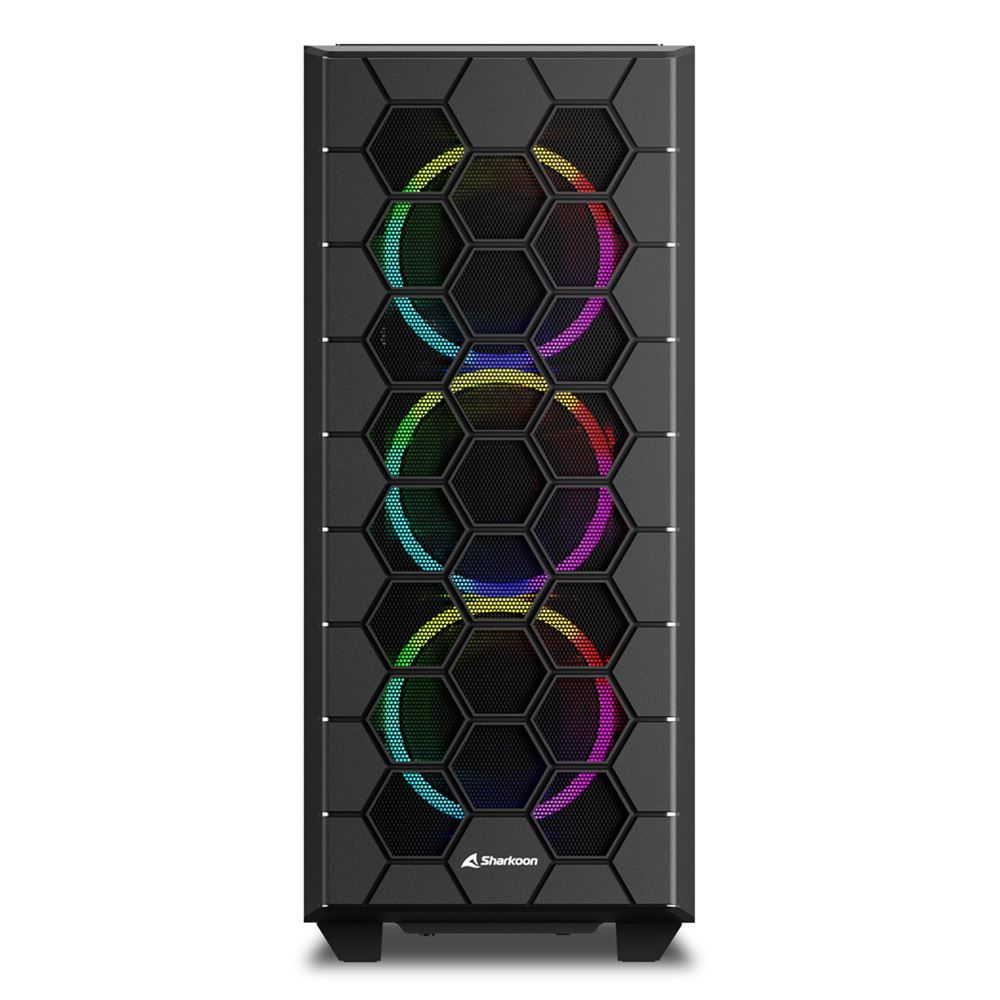 Sharkoon RGB Hex Tempered Glass Black