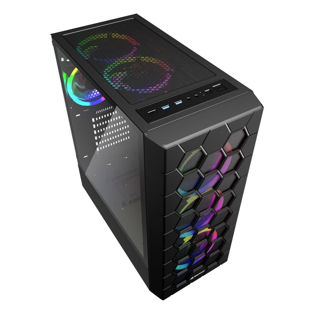 Sharkoon RGB Hex Tempered Glass Black