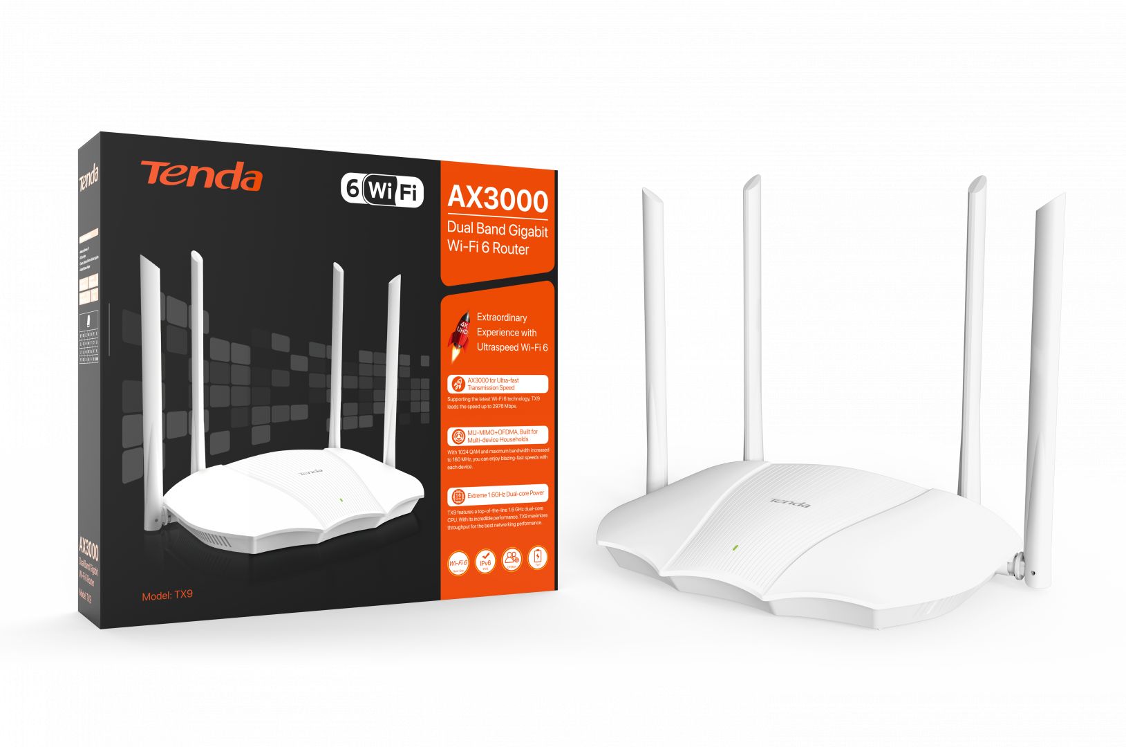 Tenda TX9 AX3000 Dual Band Gigabit Wi-Fi 6 Router