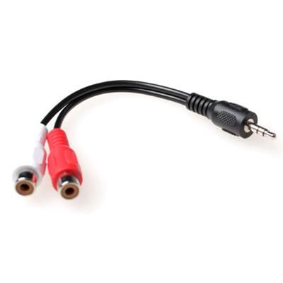 ACT audio connection cable 1x 3,5 mmm jack male naar 1x 3.5mm stereo jack male - 2x RCA female