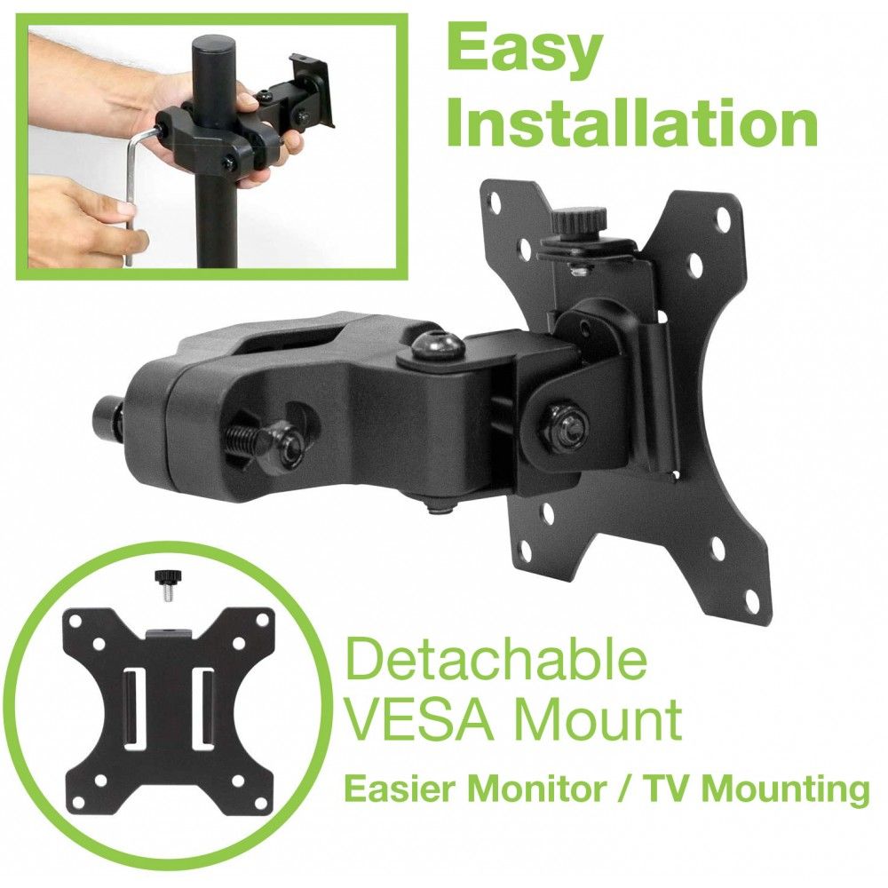 TECHLY  13"-30" Pole Mount Bracket for TV Black