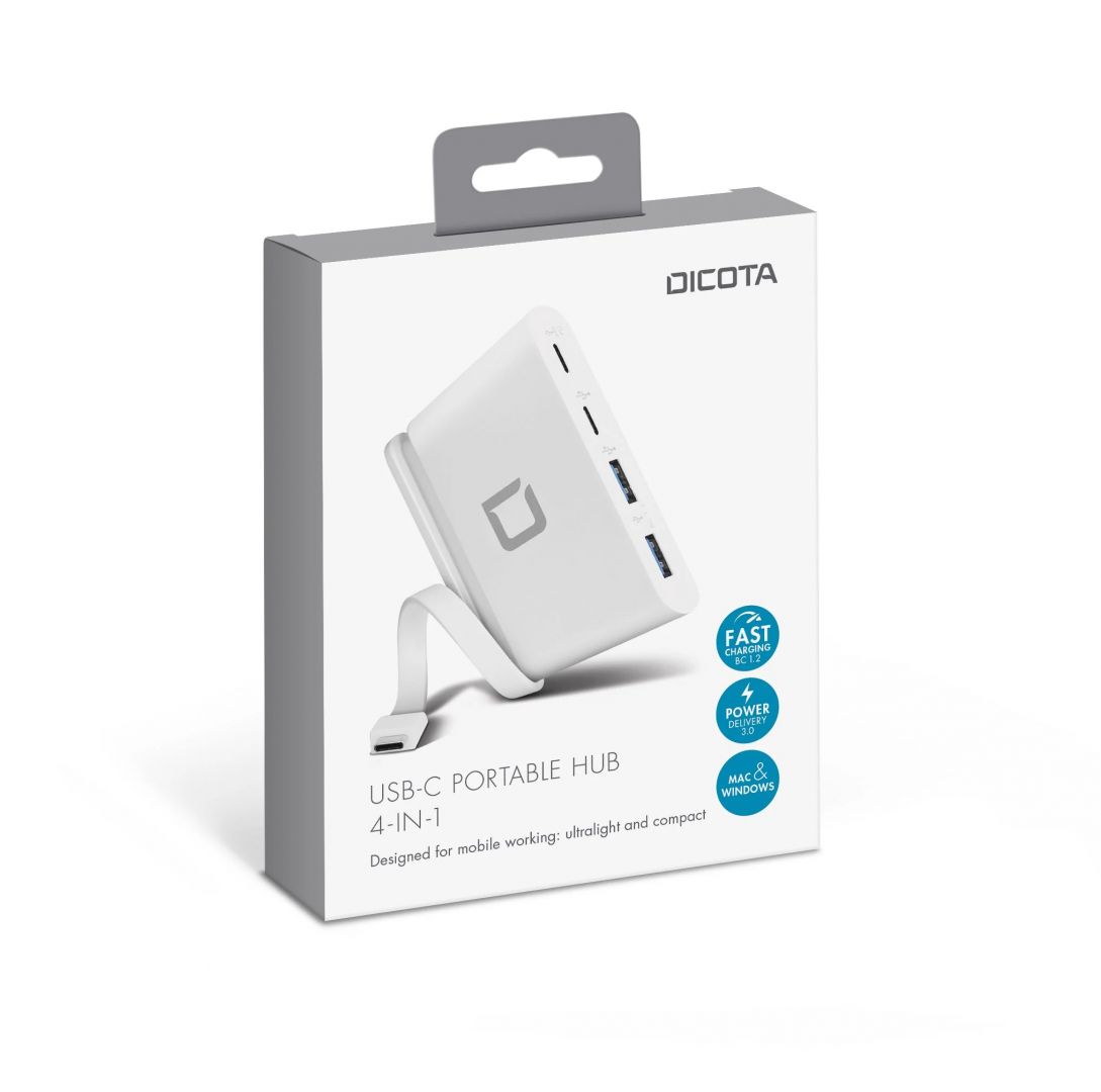 Dicota 4-Port USB3.0 Hub White