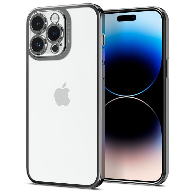 Spigen Optik Crystal, chrome gray - iPhone 14 Pro