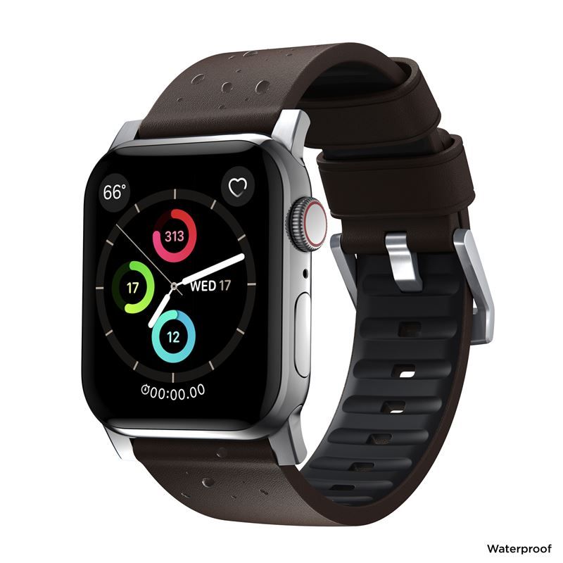 Nomad Active Strap Pro Brown, silver - Apple Watch Ultra 49mm 8/7 45mm/6/SE/5/4 44mm/3/2/1 42mm