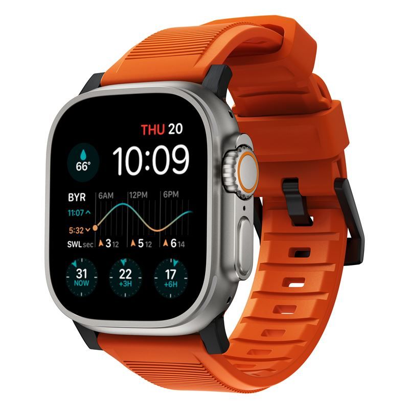 Nomad Rugged Strap, orange/black - Apple Watch Ultra (49mm) 8/7 (45mm)/6/SE/5/4 (44mm)/3/2/1 (42mm)