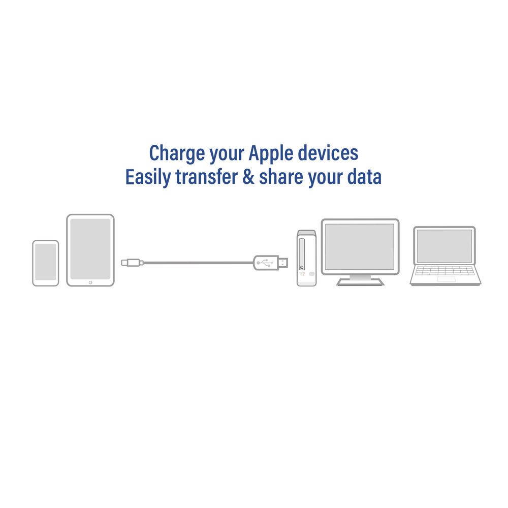 ACT AC3012 USB 2.0 charging/data cable A male - Lightning male 2m MFI certified White