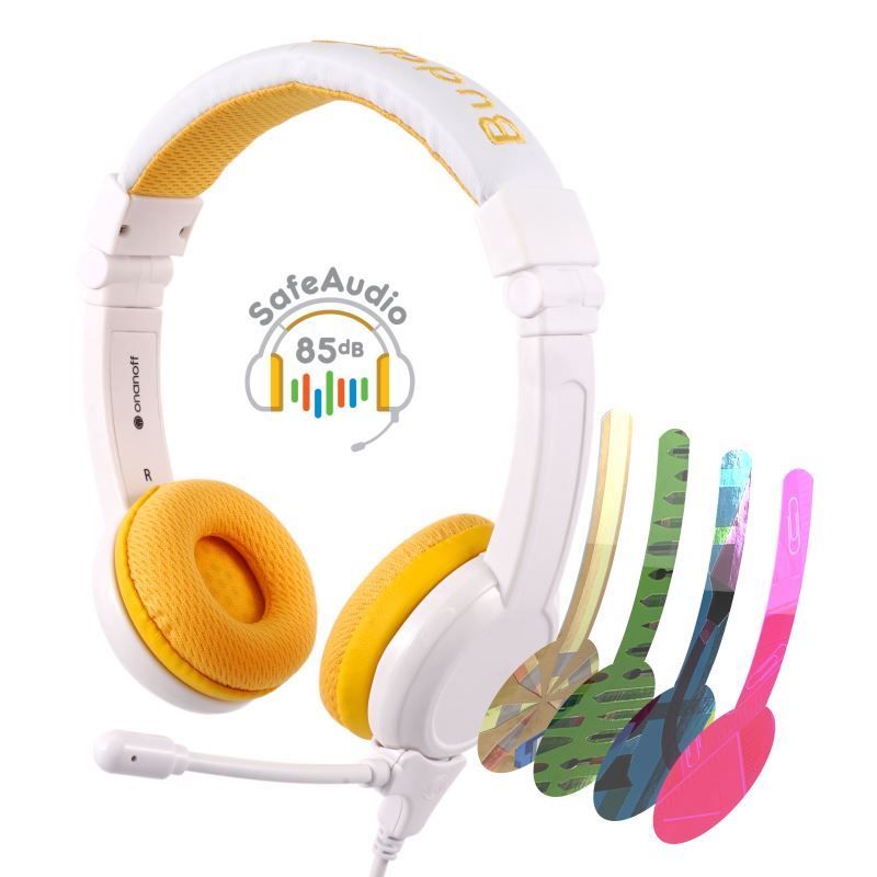 BuddyPhones School+ Wireless Bluetooth Headset for Kids Yellow