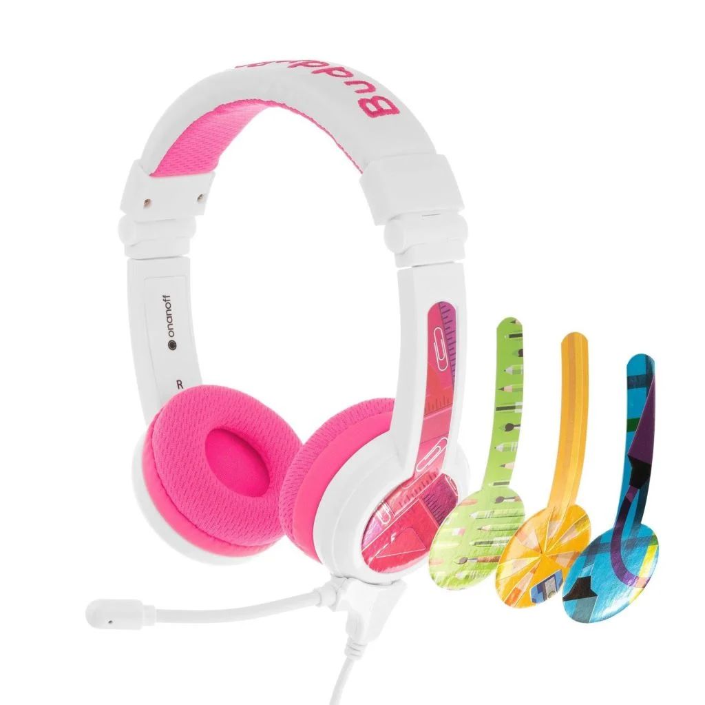 BuddyPhones School+ Headset for Kids Pink