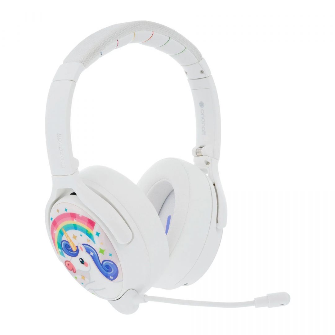 BuddyPhones Cosmos+ Wireless Bluetooth Headset for Kids Snow White