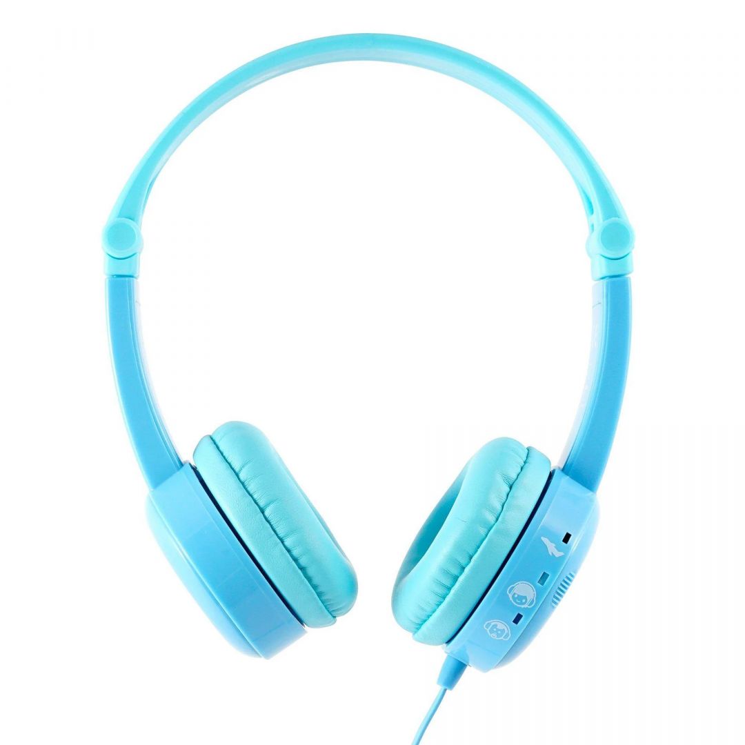 BuddyPhones Travel Headset for Kids Travel Light Blue