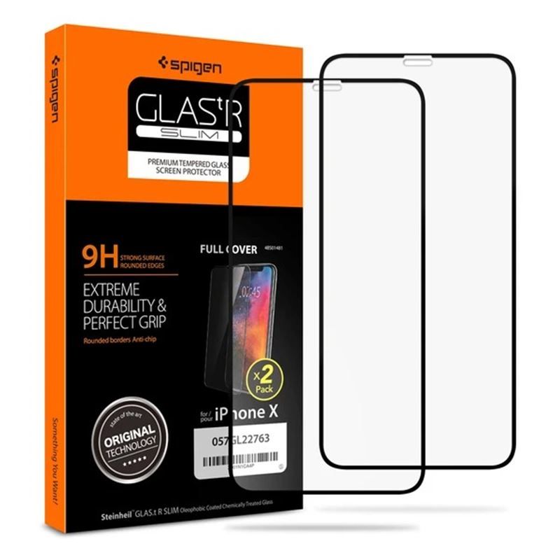 Spigen Glass FC 2 Pack, black - iPhone 11 Pro/XS/X