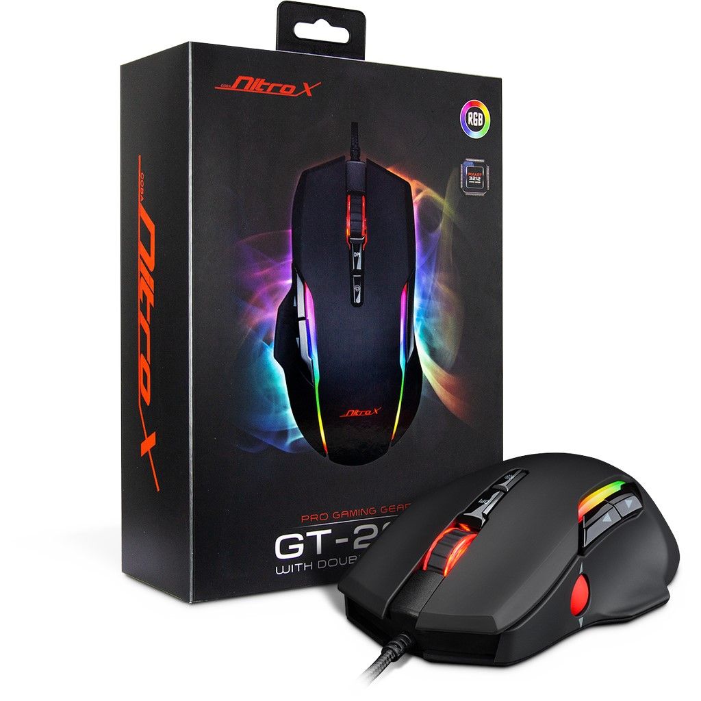 Inter-Tech Nitrox GT-200 RGB Gaming mouse Black