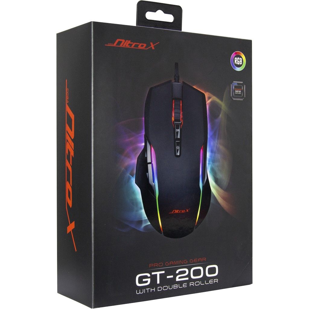 Inter-Tech Nitrox GT-200 RGB Gaming mouse Black