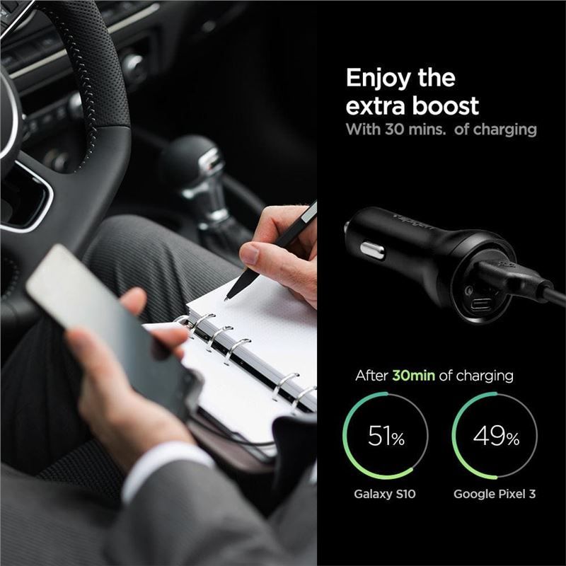 Spigen Car Charger F31QC USB-C PD 3.0 QC Total 48W