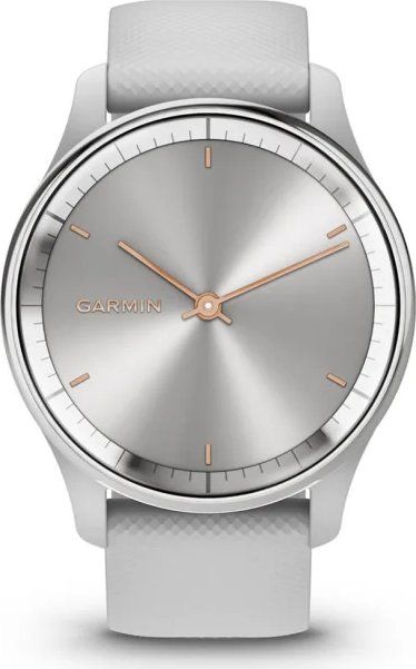 Garmin Vivomove Trend Silver Stainless Steel Bezel with Mist Gray Case and Silicone Band