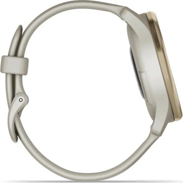 Garmin Vivomove Trend Cream Gold Stainless Steel Bezel with French Gray Case and Silicone Band