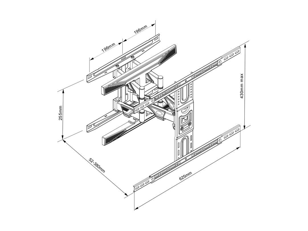 Multibrackets M VESA Flexarm L Full Motion Dual 40" - 75" Black