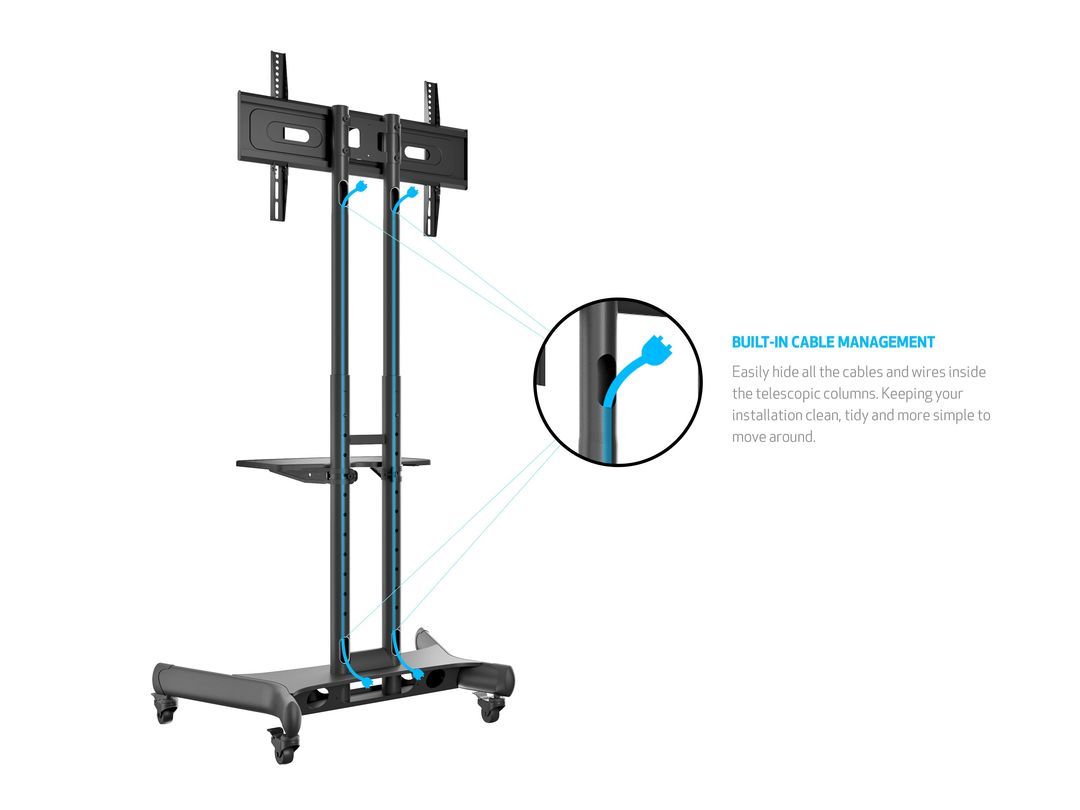 Multibrackets M Public Floorstand Basic 150 incl shelf & camera holder 32" - 60" Black