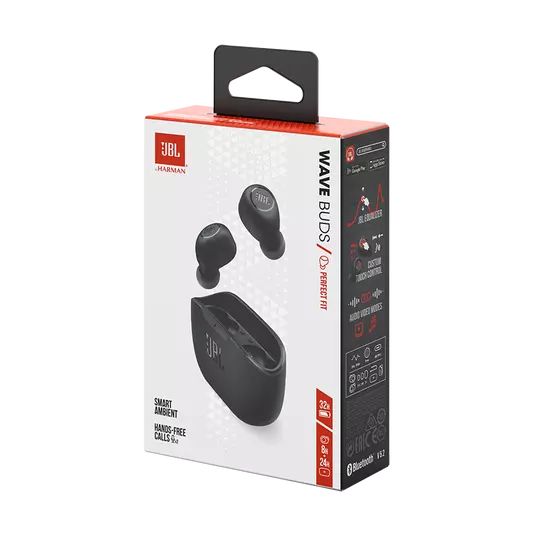 JBL Wave Buds Wireless Bluetooth Headset Black