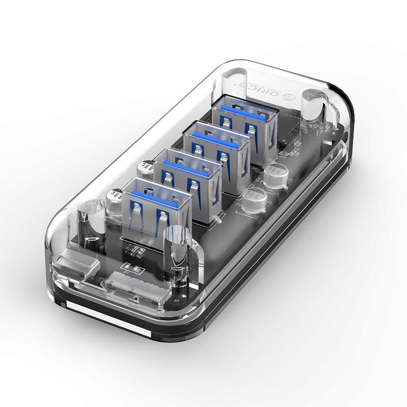 Orico F4U-U3-CR-BP 4-portos USB3.0 HUB Transparent