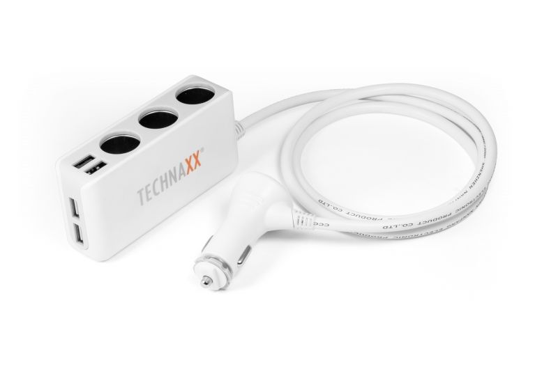 Technaxx TE11 4-Port USB & 3-Socket Car Charger