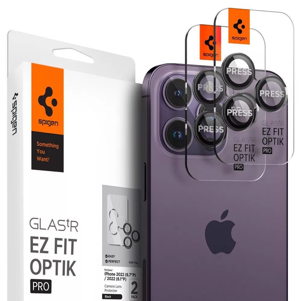 Spigen Glass EZ Fit Optik Pro 2 Pack, zero one - iPhone 14 Pro/iPhone 14 Pro Max