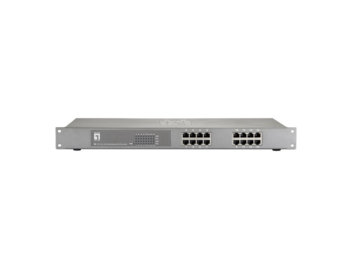 LevelOne FEP-1612W150 16-Port Fast Ethernet PoE Switch