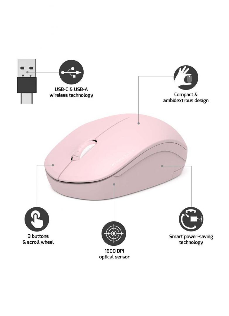 Port Designs Connect Wireless mouse Blush