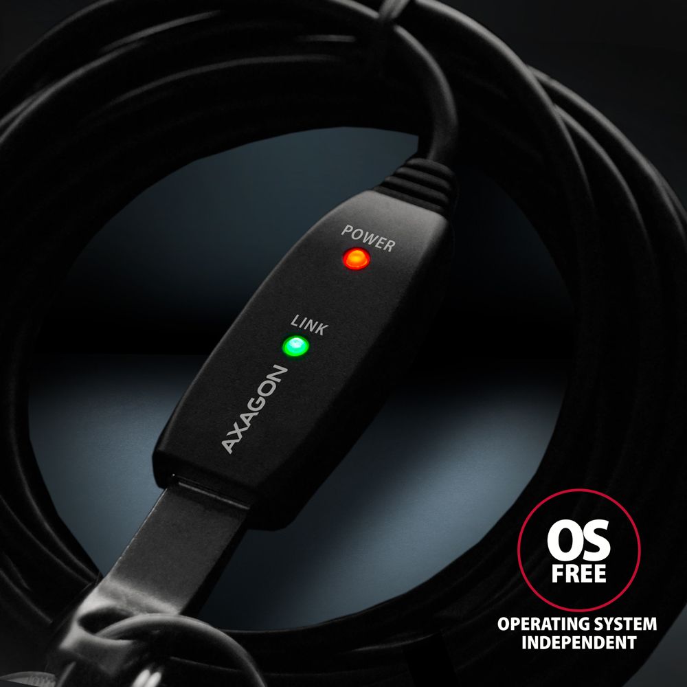 AXAGON ADR-220 USB Repeater Cabel 20m Black