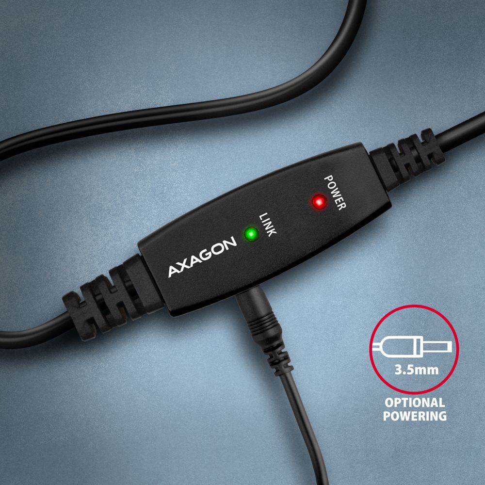 AXAGON ADR-210B USB Repeater Cabel 10m Black