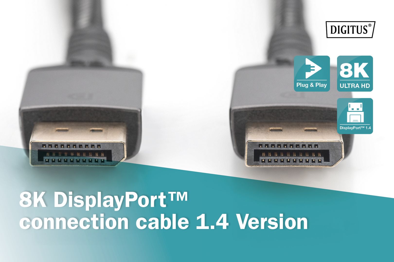 Digitus DB-340201-020-S 8K DisplayPort Connection Cable Version 1.4