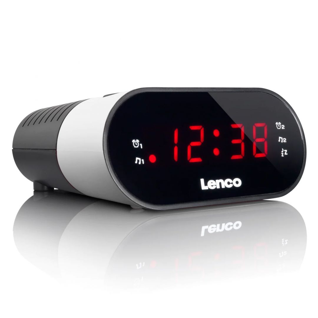 Lenco CR-07 FM Alarm Clock Radio White