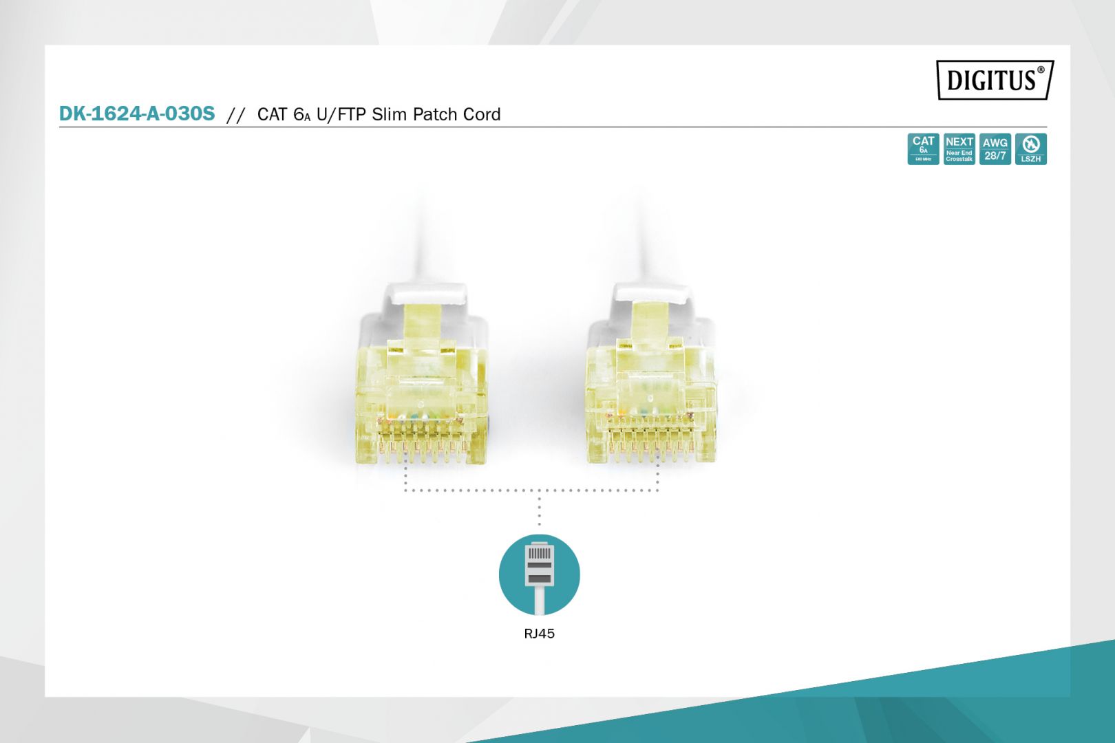 Digitus CAT6A U-FTP Patch Cable 3m Grey