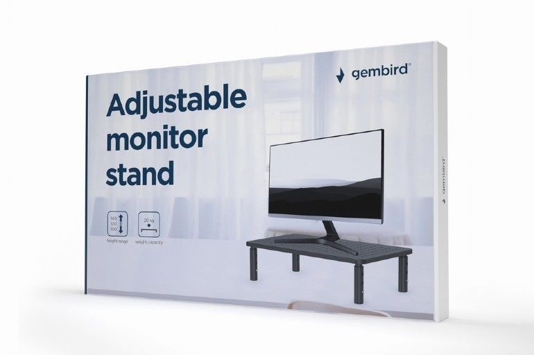 Gembird MS-TABLE-01 Adjustable Rectangle Monitor Stand Black