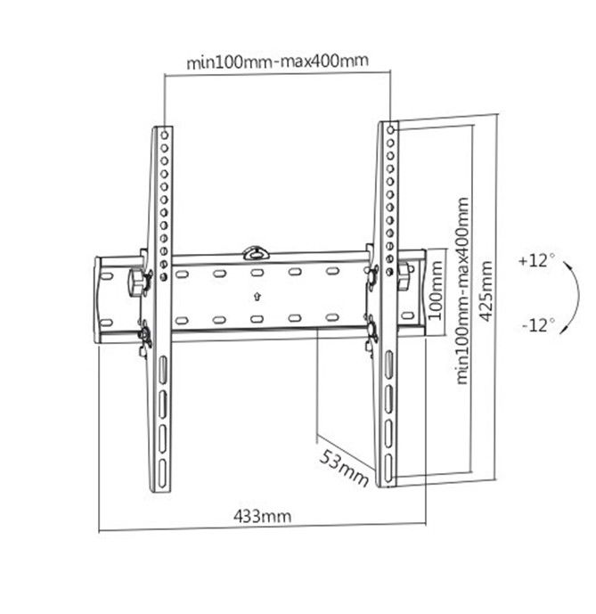 Gembird WM-55T-02 Tilt TV Wall Mount 32”-55" Black