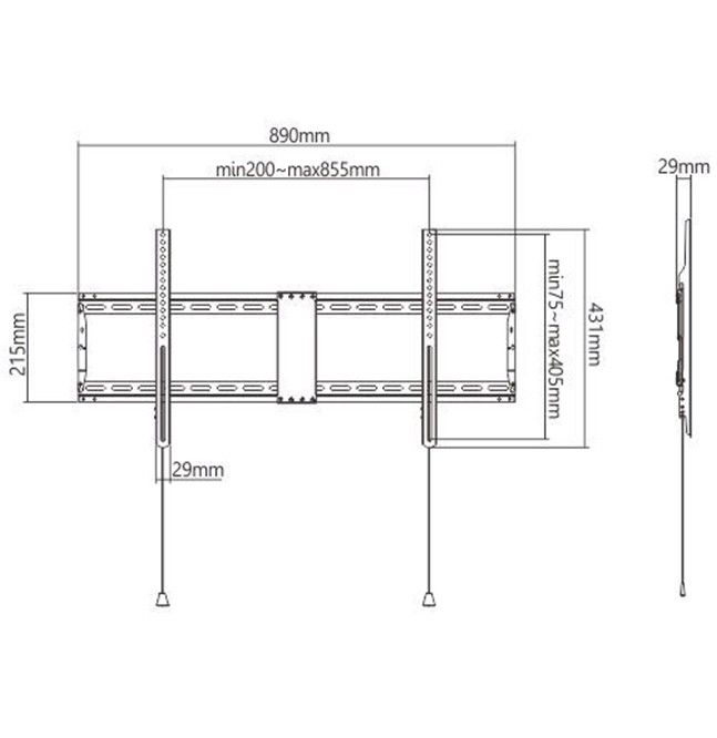 Gembird WM-90F-01 Fixed TV Wall Mount 43"-90" Black