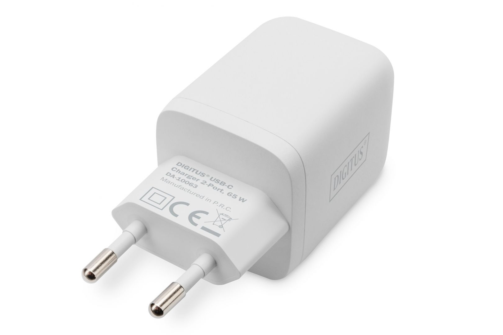 Digitus DA-10063 USB-C Charger 2-port, 65W GaN White