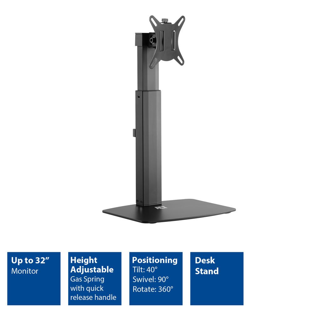 ACT AC8331 Free Standing Gas Spring Monitor Arm Office 10"-32" Black