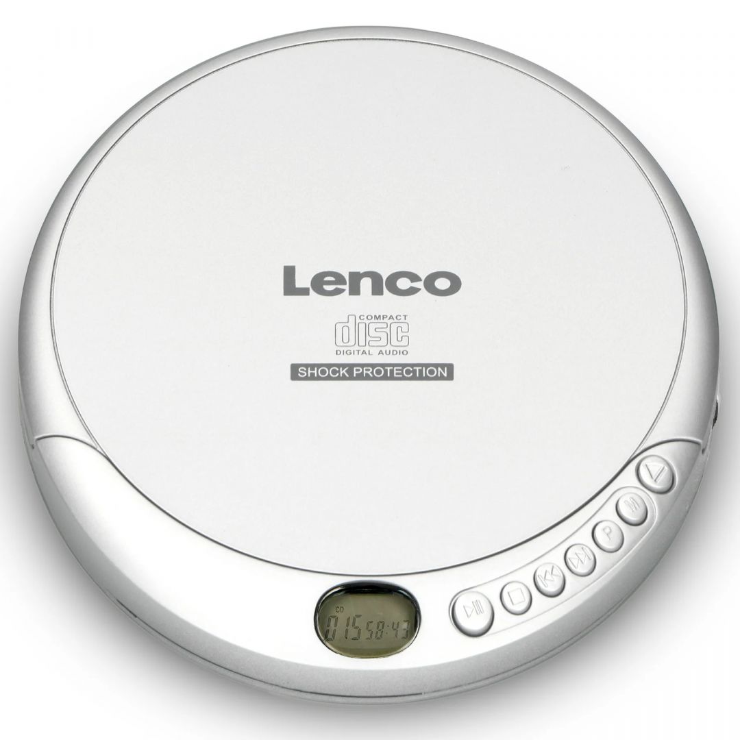 Lenco CD-201SI - Portable CD-Player with Anti-shock Silver